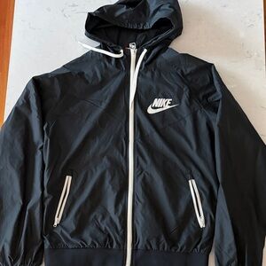 Nike Kids Black Windbreaker with White Accents